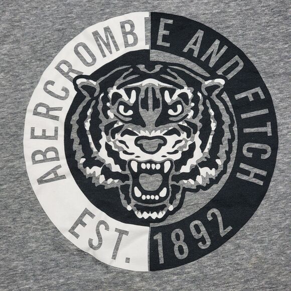 Abercrombie Kids SS Grey Tee Tiger Logo - Size 9/10 - Picture 1 of 5